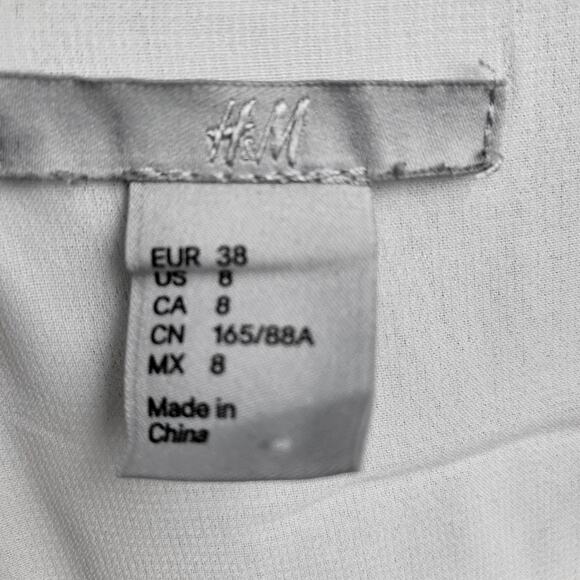 H&M EMBELLISHED SLEEVELESS BLOUSE – SIZE US 8 – WHITE – FLORAL BEADED TRIM - Picture 6 of 7